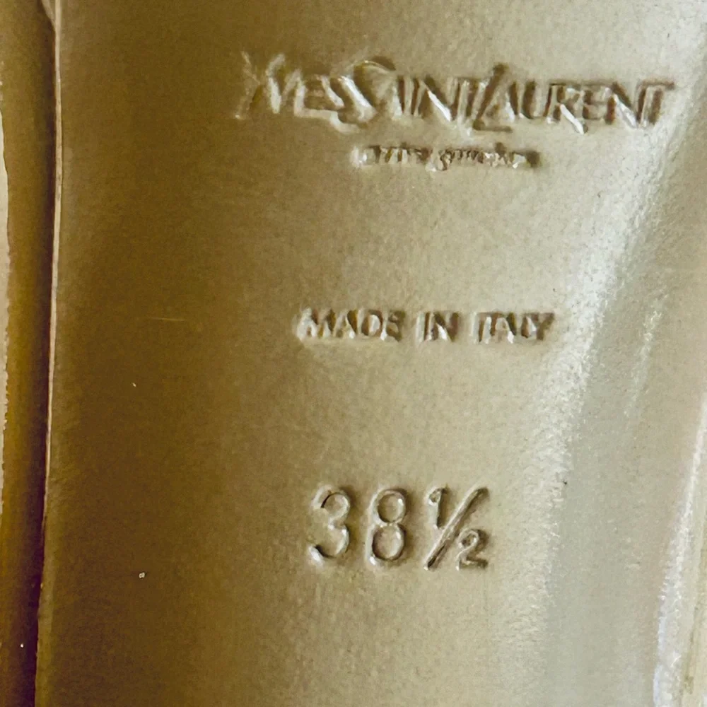 Yves Saint Laurent Patent Leather Taupe color Heels 7.5 - Picture 6 of 14